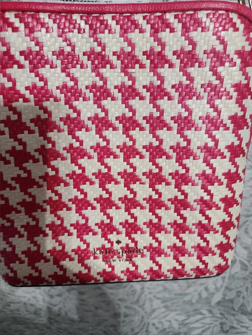 kate spade Pink & Cream Woven Shoulder Bag
